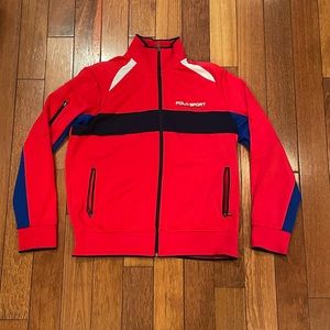 Men’s Polo Sport Track Jacket with Shoulder Pocket